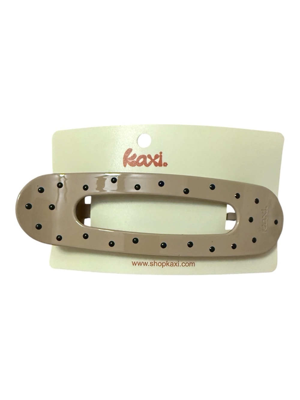 Beige Studded Oval Hair Barrette